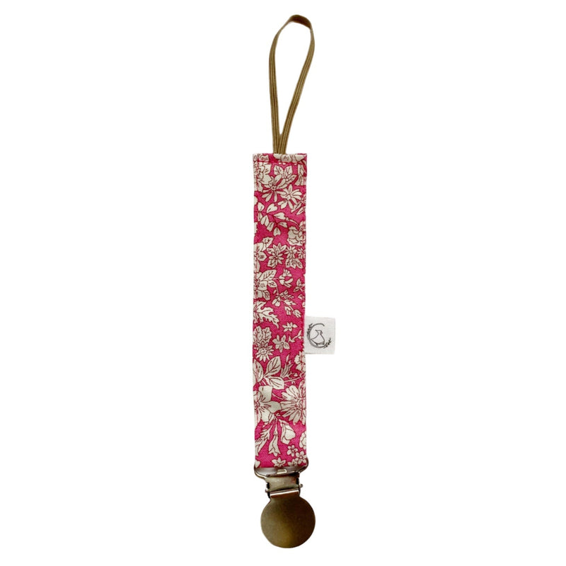 Porta chupete - Rosa fuerte flores liberty