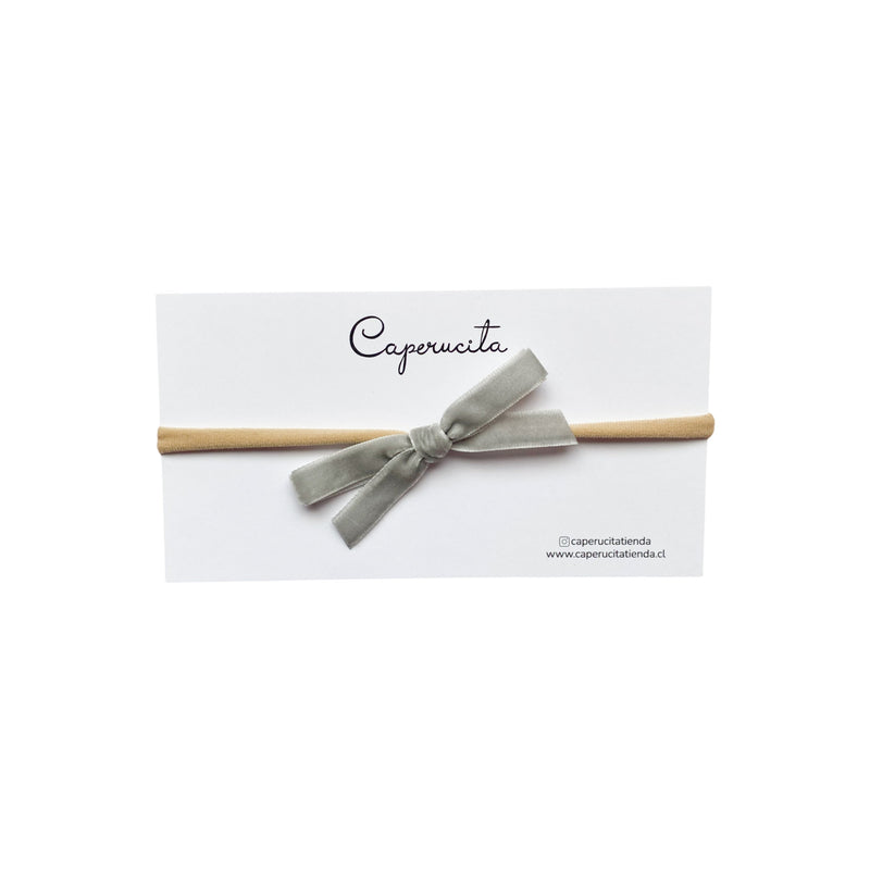 Cintillo elasticado terciopelo - Gris claro