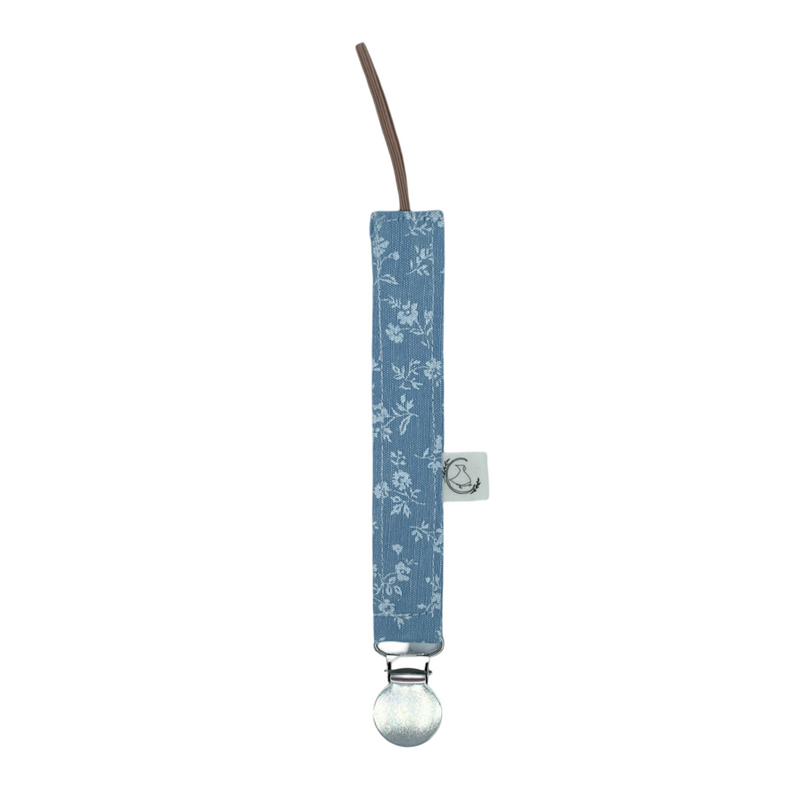 Porta chupete - Denim flores
