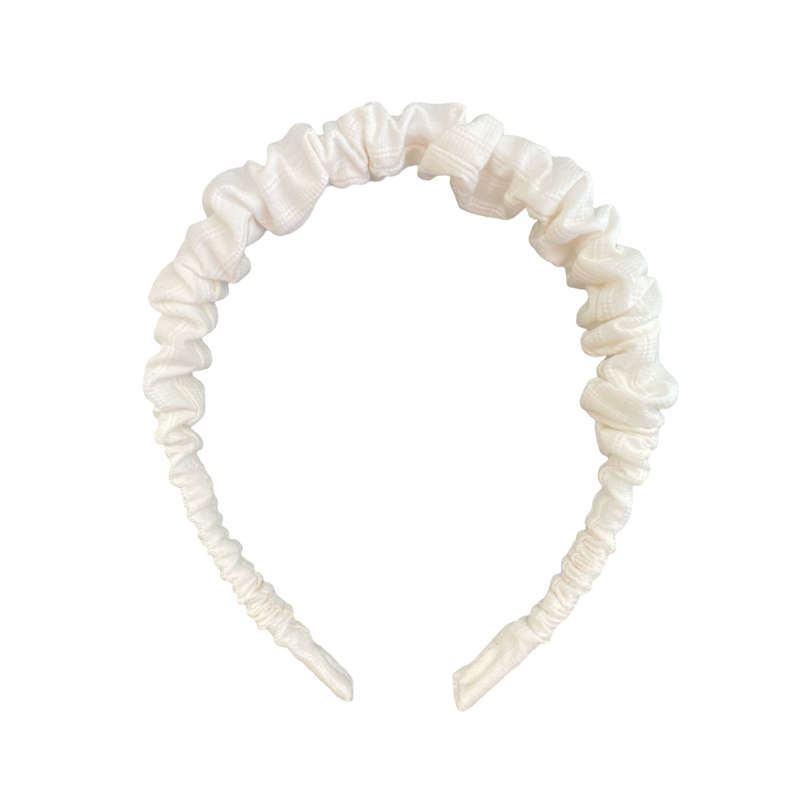 Cintillo repollito - Crema líneas relieve
