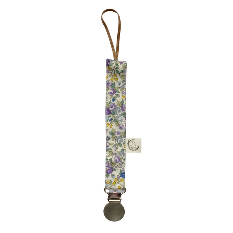 Porta chupete - Crudo campo flores lila