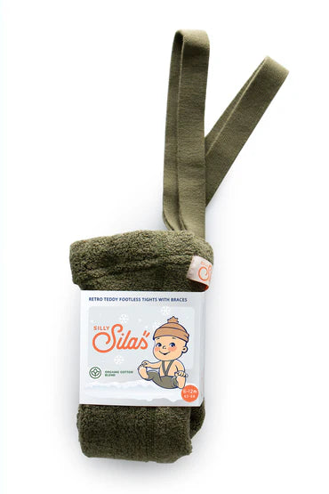 Pantys Silly Sillas Teddy Warmy sin patitas - Verde oliva