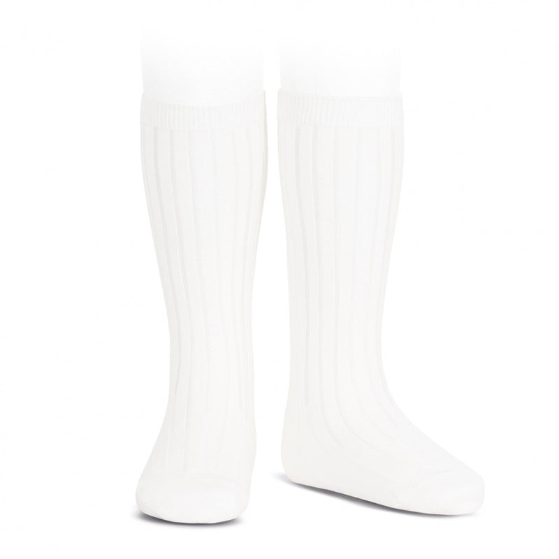 Calcetines Cóndor canalé altos - Blanco