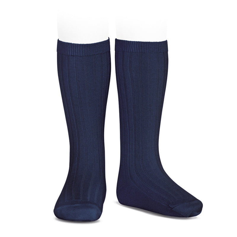 Calcetines Cóndor canalé altos - Azul marino
