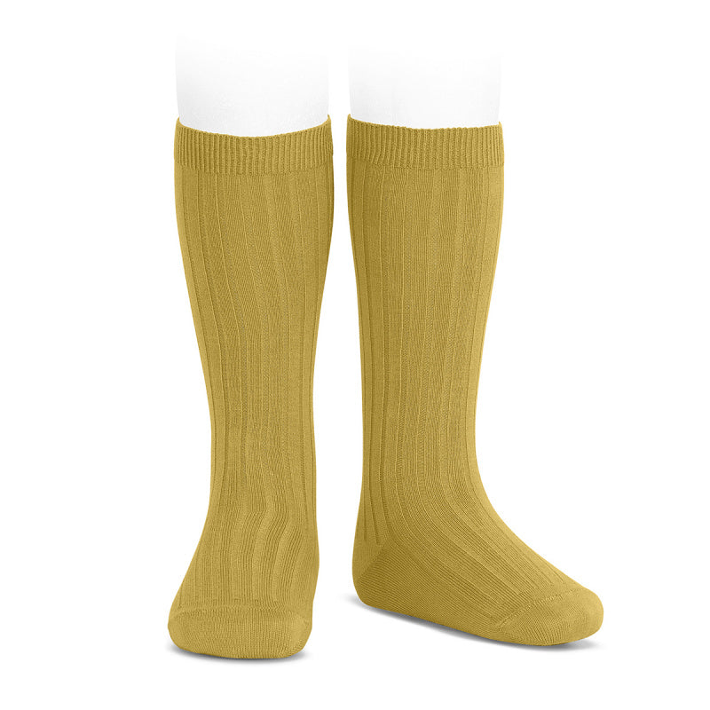 Calcetines Cóndor canalé altos - Mostaza