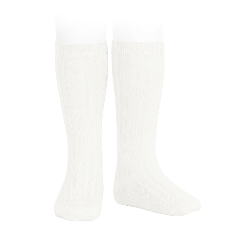 Calcetines Cóndor canalé altos - Nata
