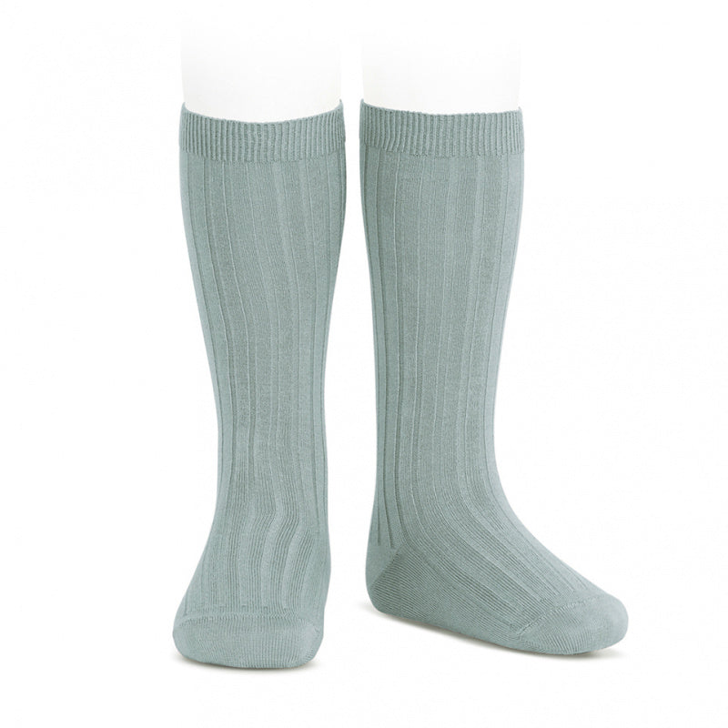 Calcetines Cóndor canalé altos - Verde seco