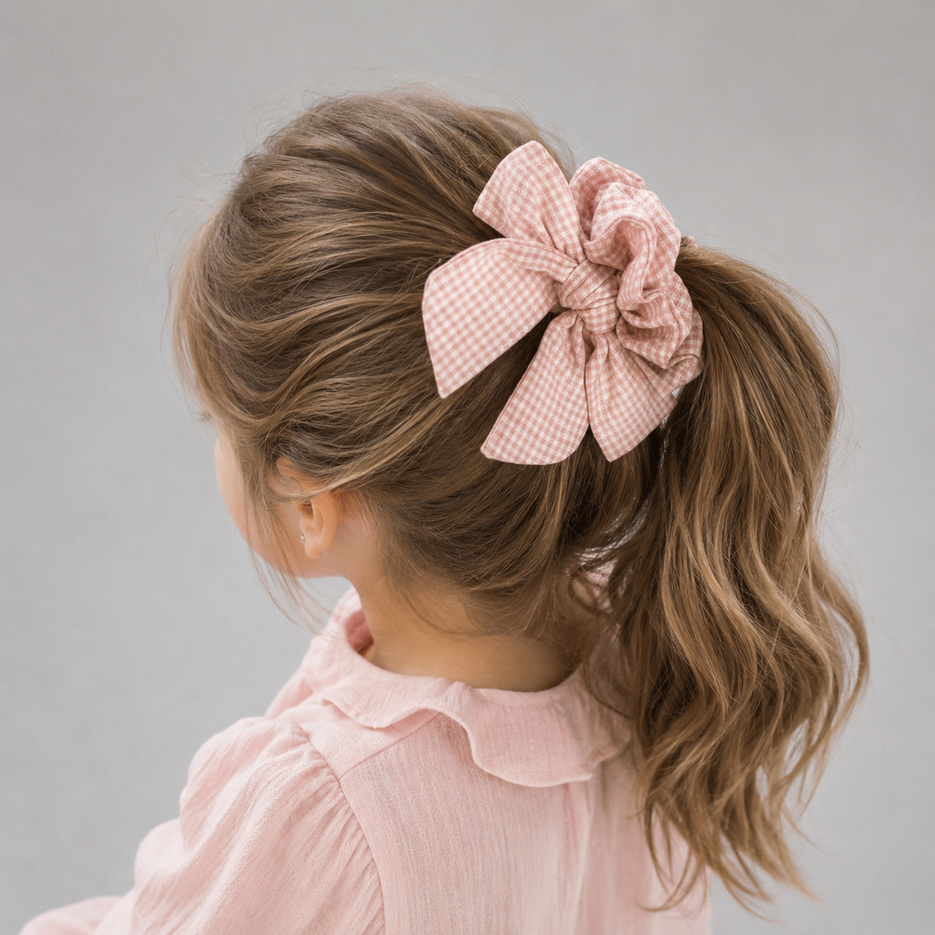 Lirio cuadrille rosado y beige