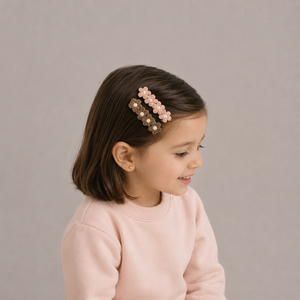 Set de clips flores bordadas - Paola