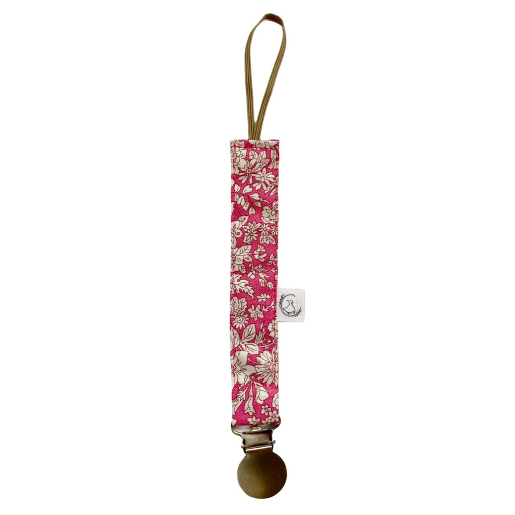 Porta chupete - Rosa fuerte flores liberty