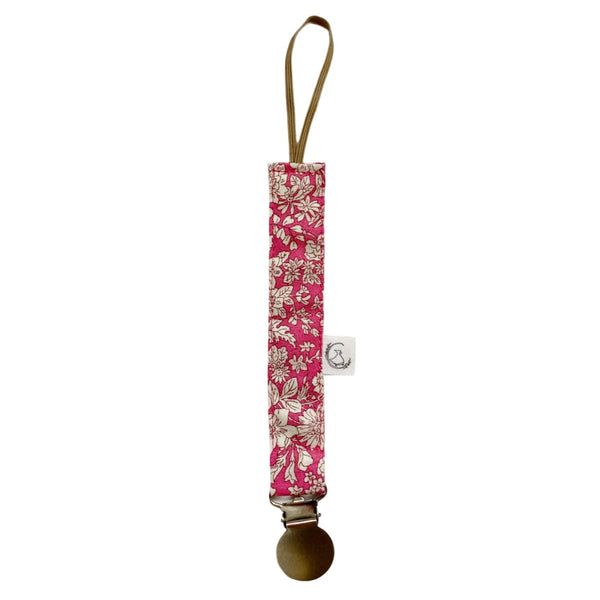 Porta chupete - Rosa fuerte flores liberty