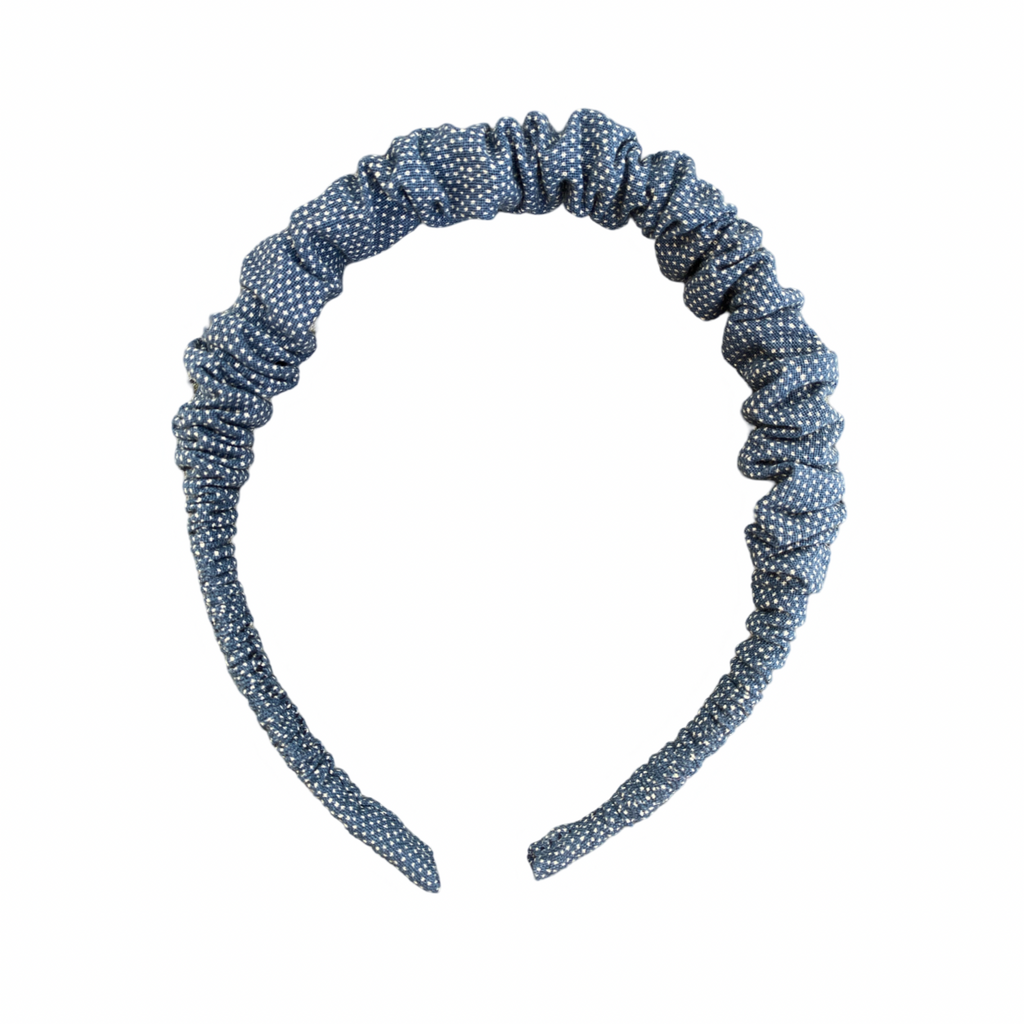 Cintillo repollito   -  Azul puntitos