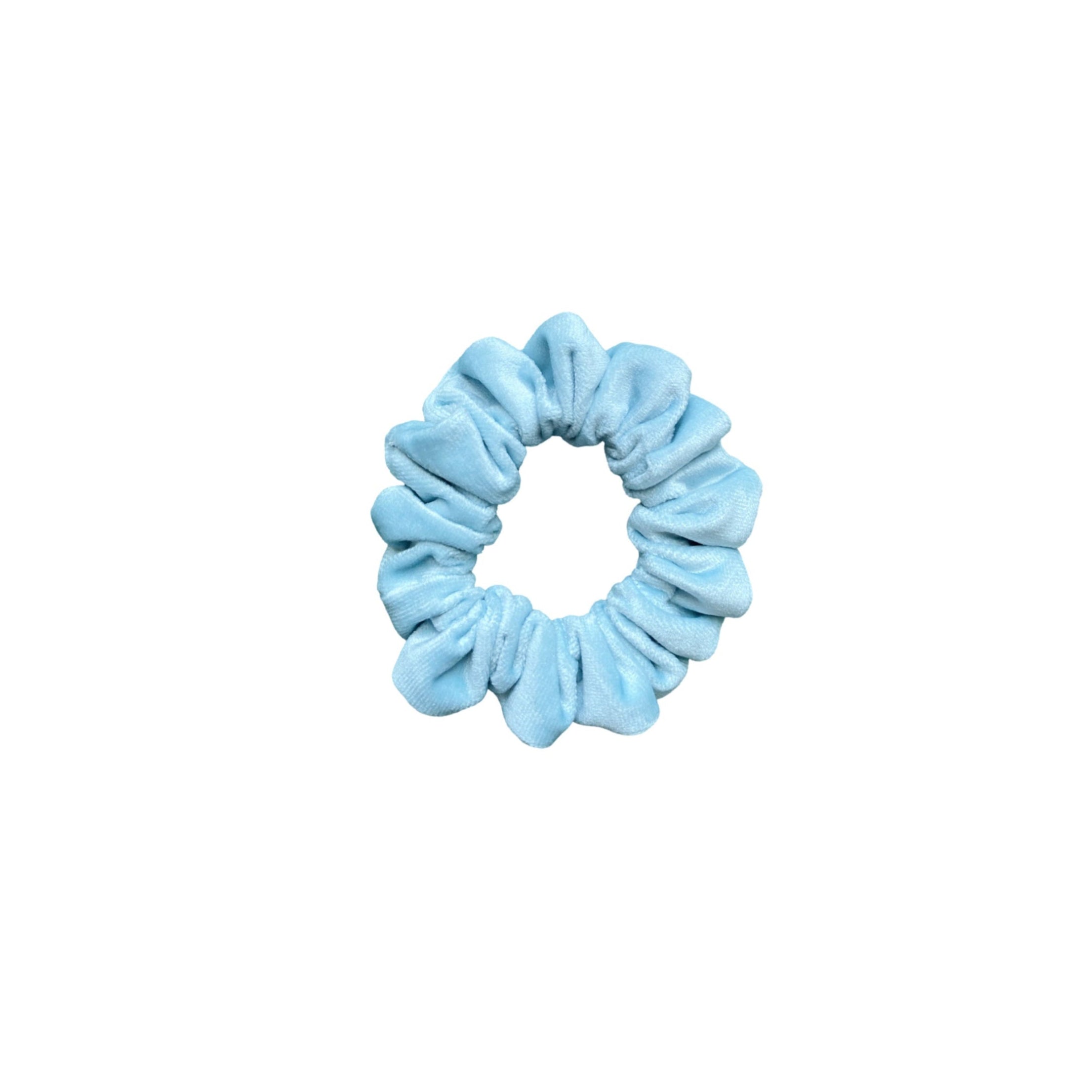 Repollito terciopelo celeste pastel