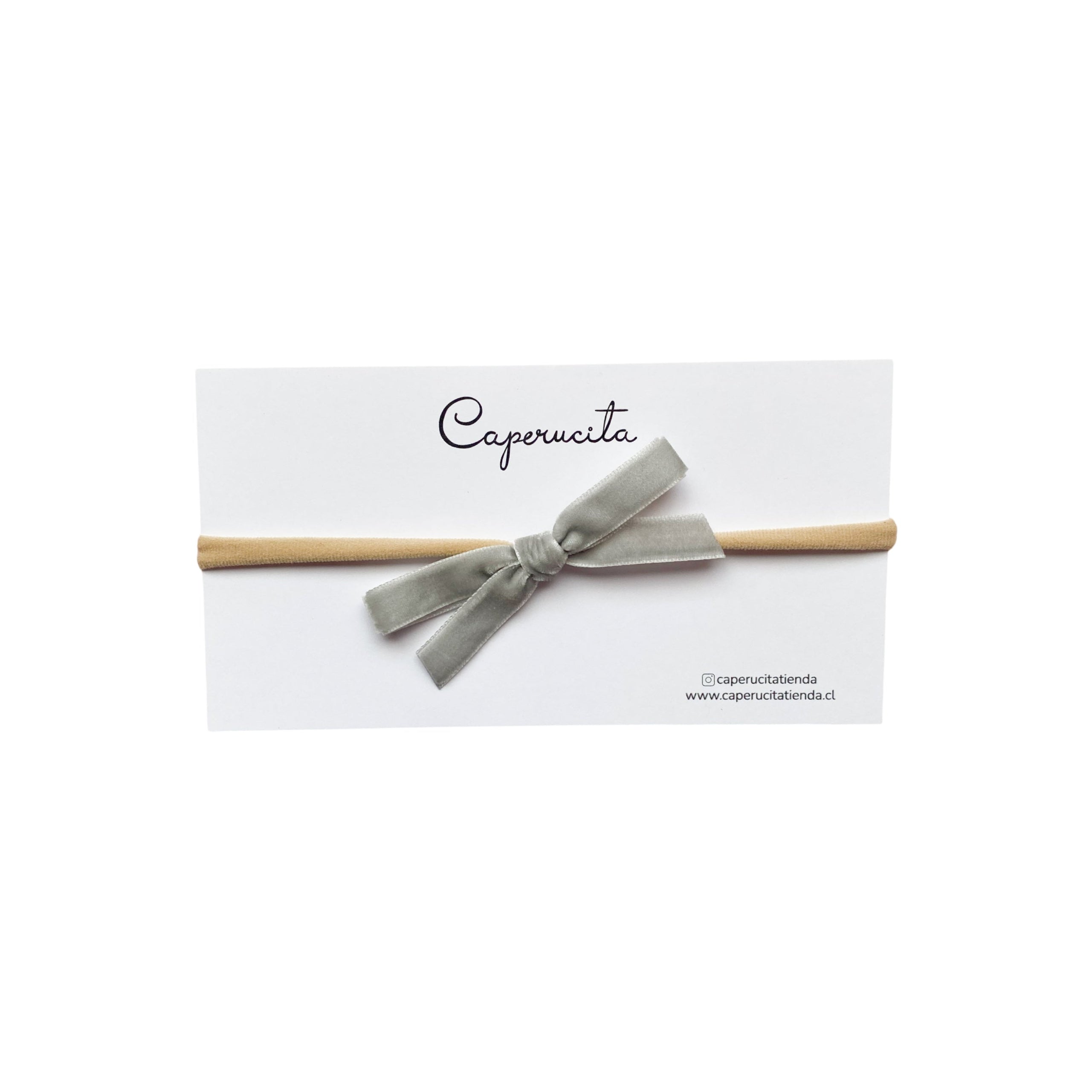 Cintillo elasticado terciopelo -  Gris claro