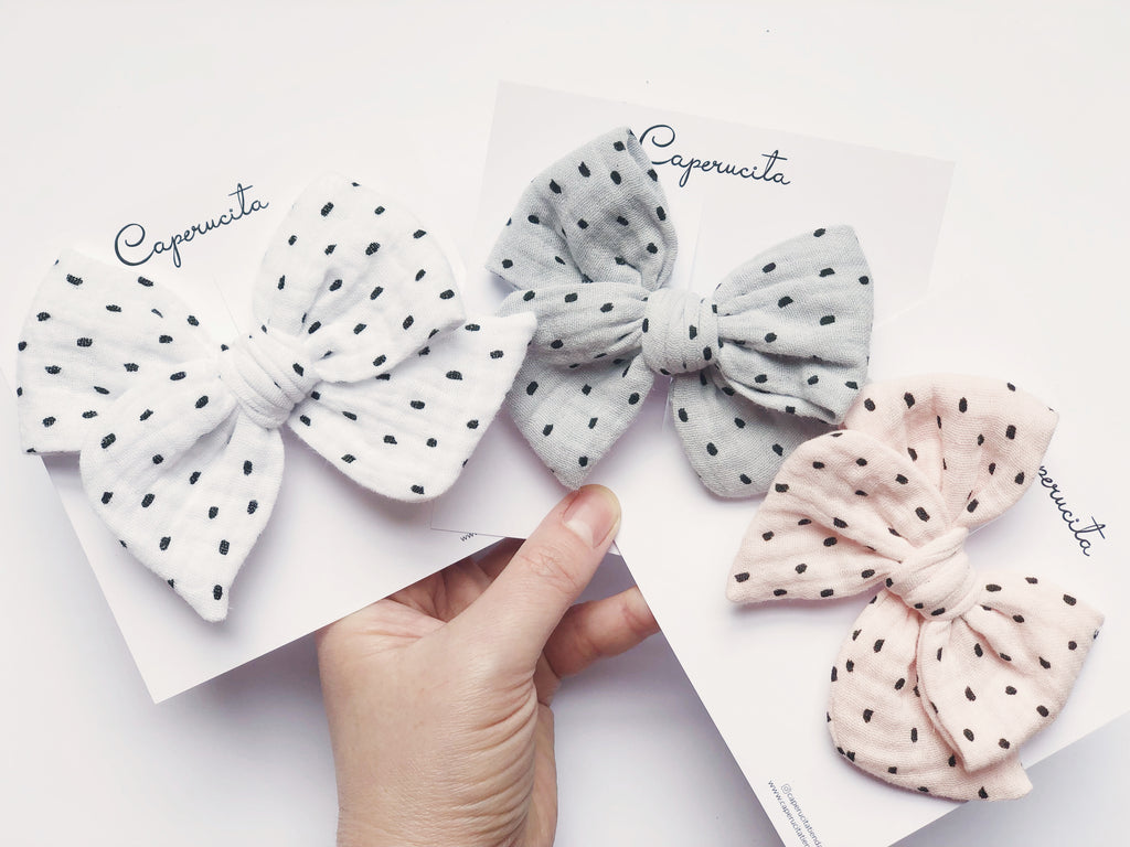 Tulipán grande - Gasa rosa ballet puntos negros