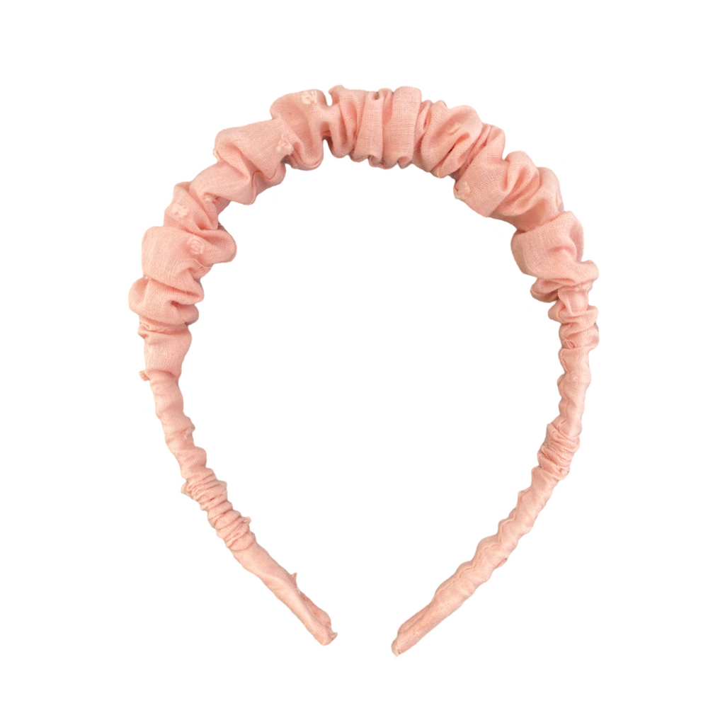 Cintillo repollito   -  Pluméti rosa salmón claro