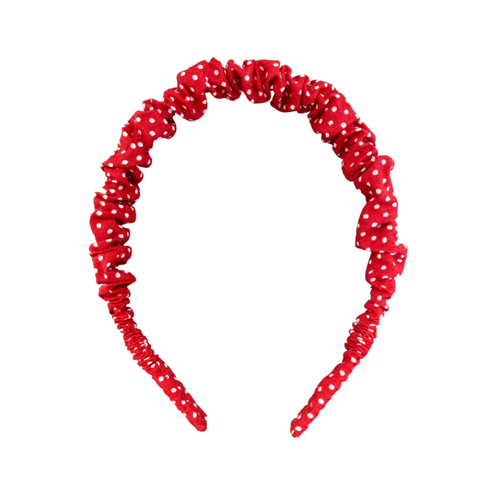 Cintillo repollito   - Rojo lunares blancos