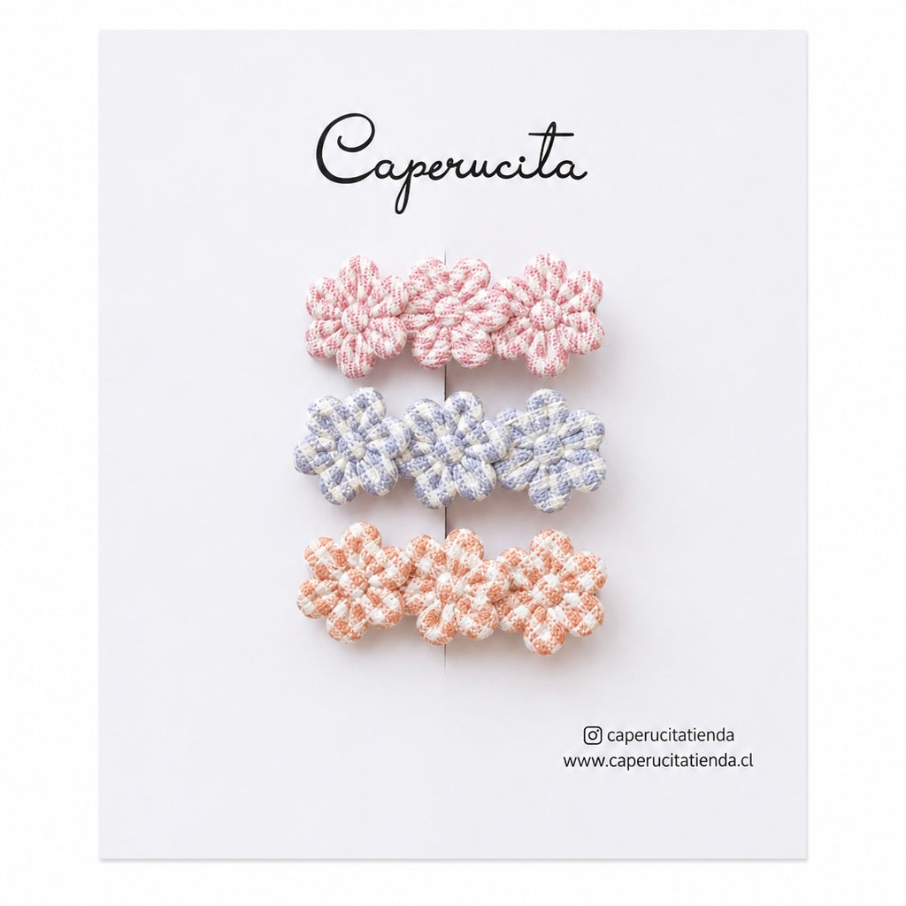 Set de clips flores bordadas - Penelope