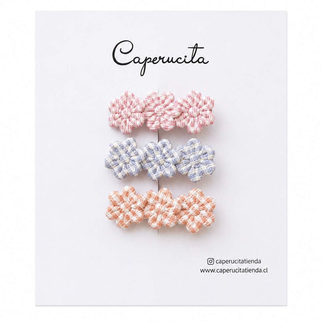 Set de clips flores bordadas - Penelope