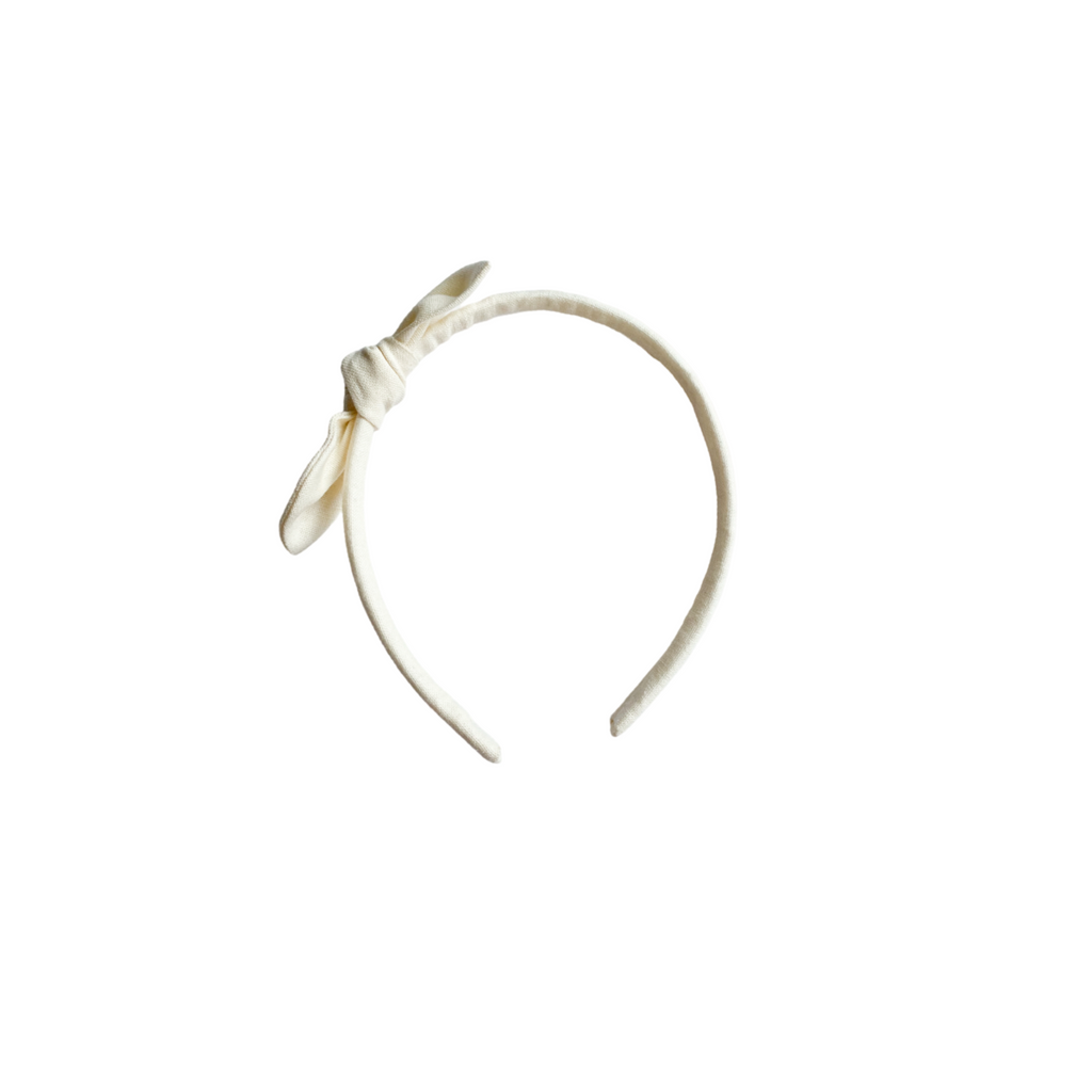 Cintillo Orejita de oso  -  Lino crema