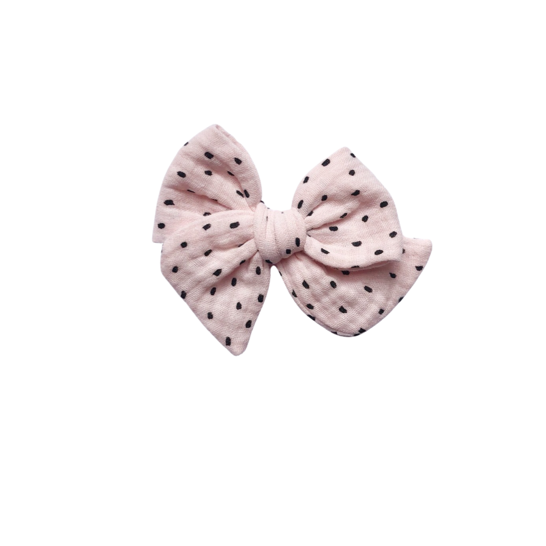 Tulipán grande - Gasa rosa ballet puntos negros