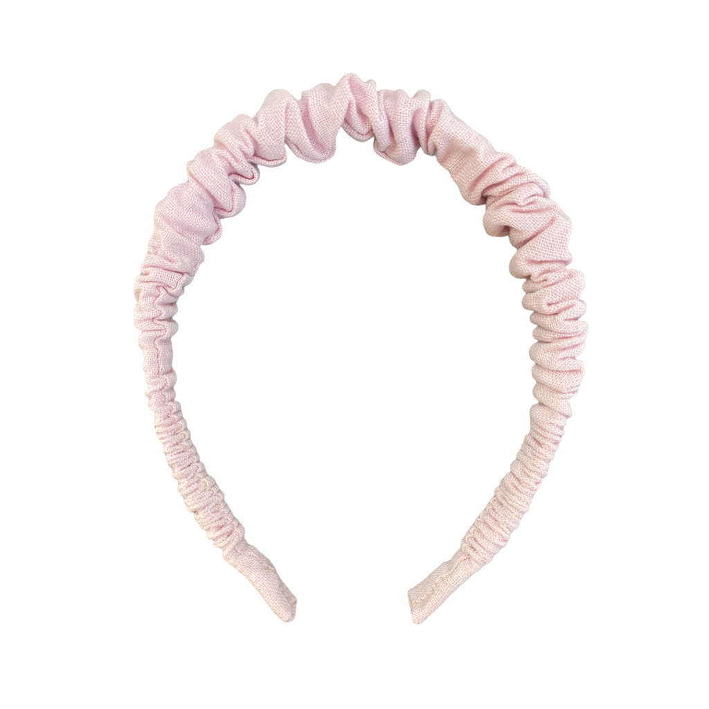 Cintillo repollito   -  Lino rosado claro