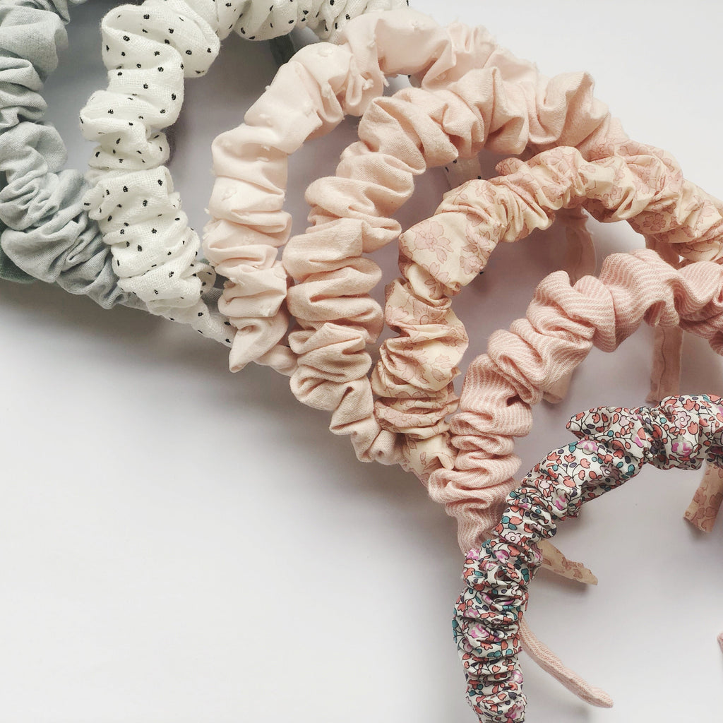 Cintillo repollito   -  Lino rosado claro