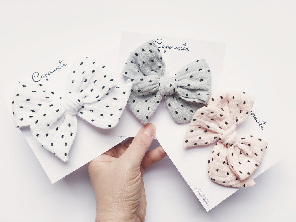 Tulipán grande - Gasa Blanca puntos negros