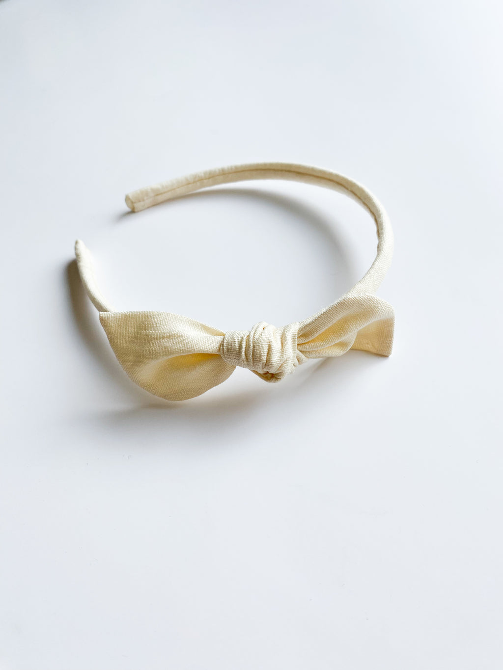 Cintillo Orejita de oso  -  Lino crema