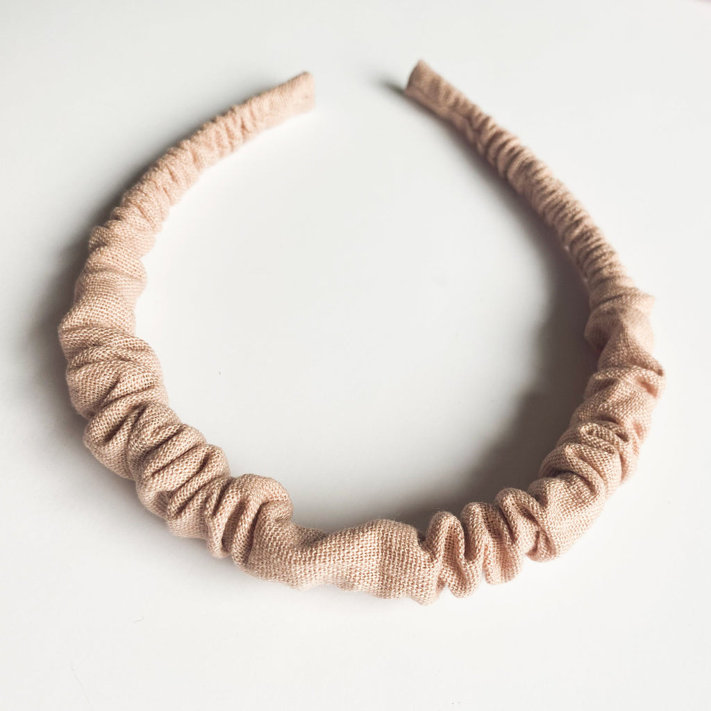 Cintillo repollito lino  - Rosado viejo