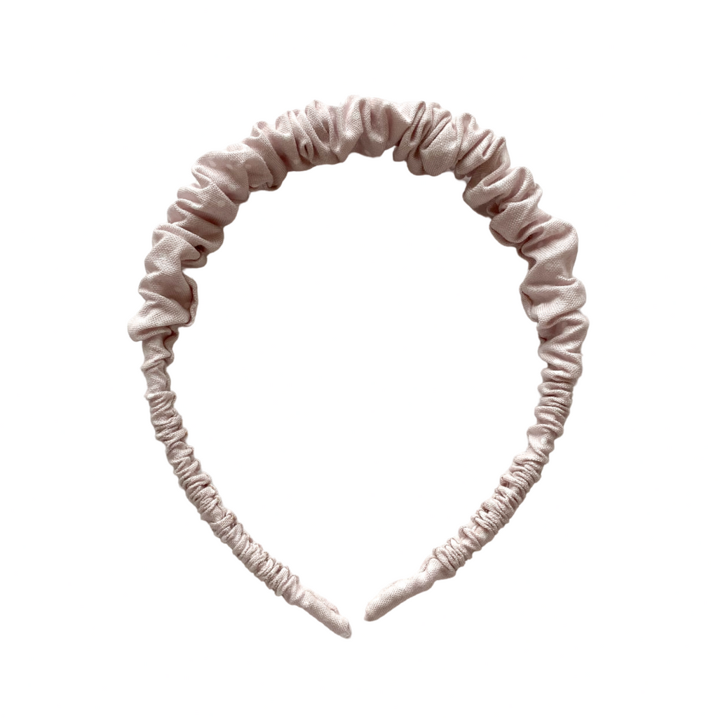 Cintillo repollito - Gris claro con lunares blancos