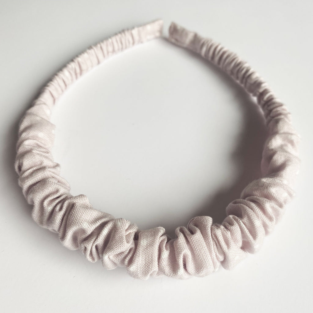 Cintillo repollito - Gris claro con lunares blancos