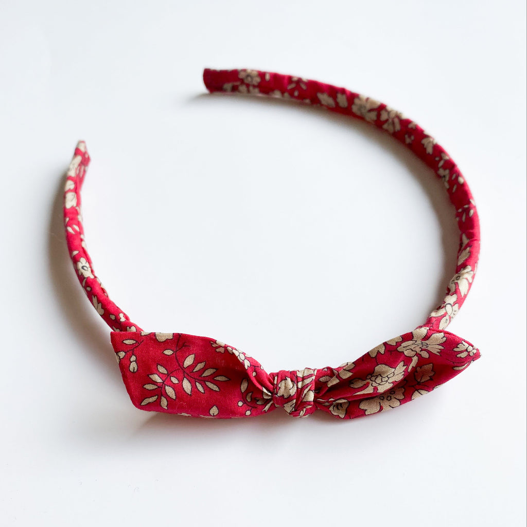 Cintillo Orejita de oso  -  Rojo flores Liberty