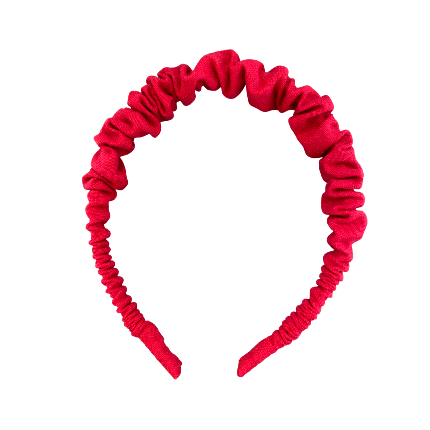 Cintillo repollito   - Rojo oscuro lino