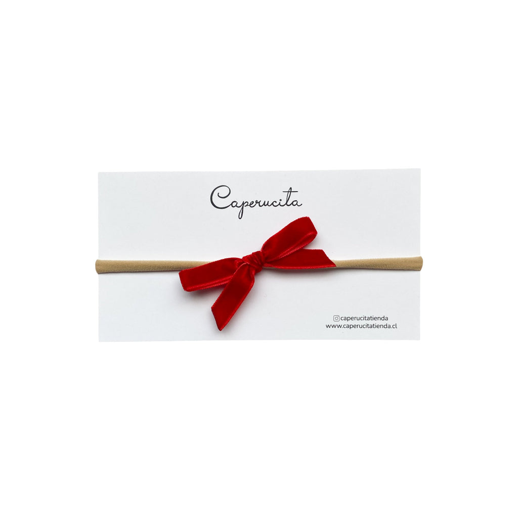 Cintillo elasticado terciopelo -  Rojo