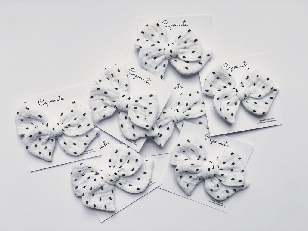 Tulipán mediana - Gasa Gris puntitos negros