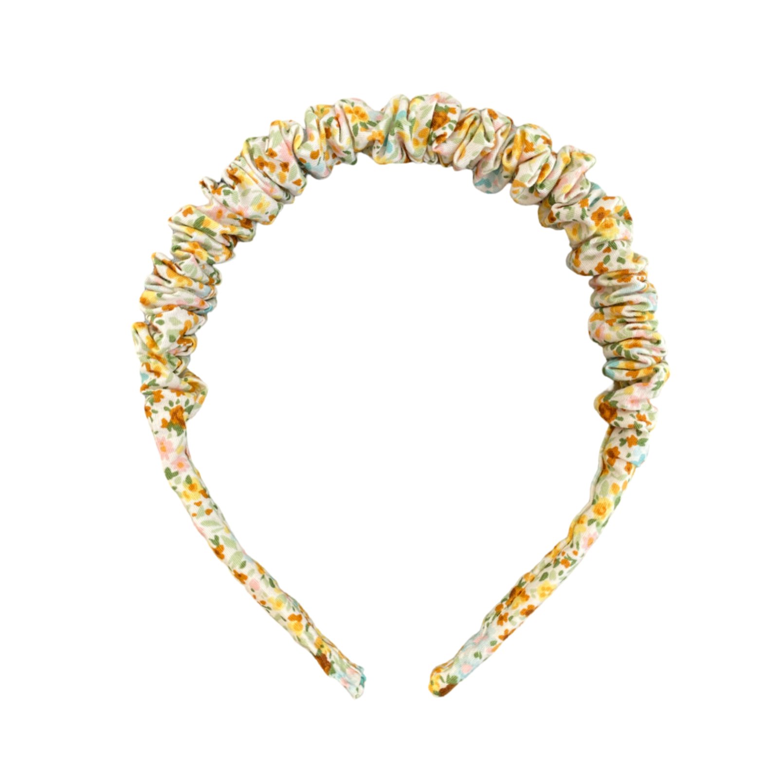 Cintillo repollito   -  Florcitas amarillo y café