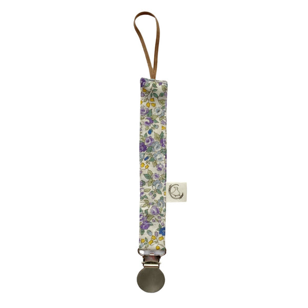 Porta chupete - Crudo campo flores lila