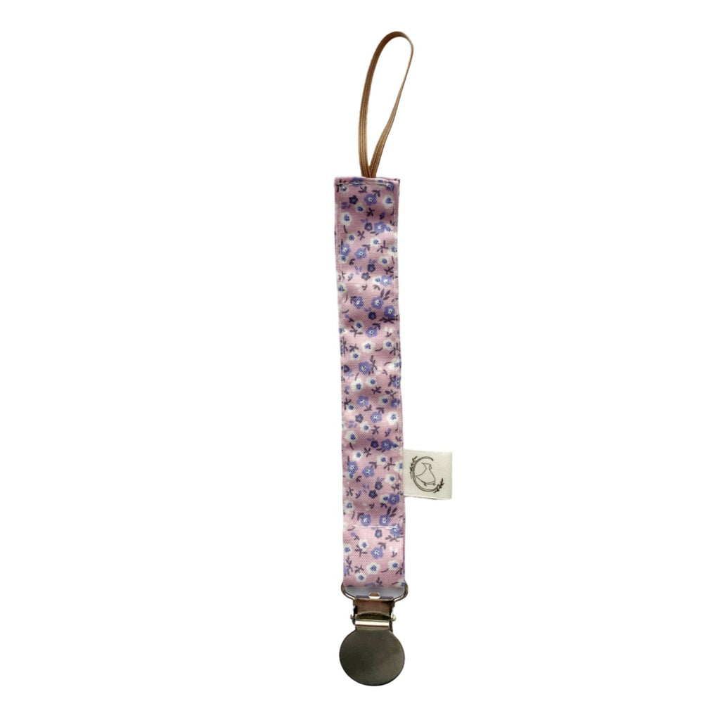 Porta chupete - Rosa florcitas celestes