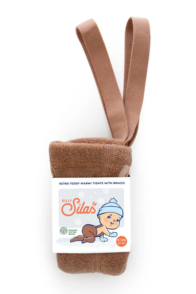 Pantys Silly Sillas Teddy Warmy  con patitas - Café claro
