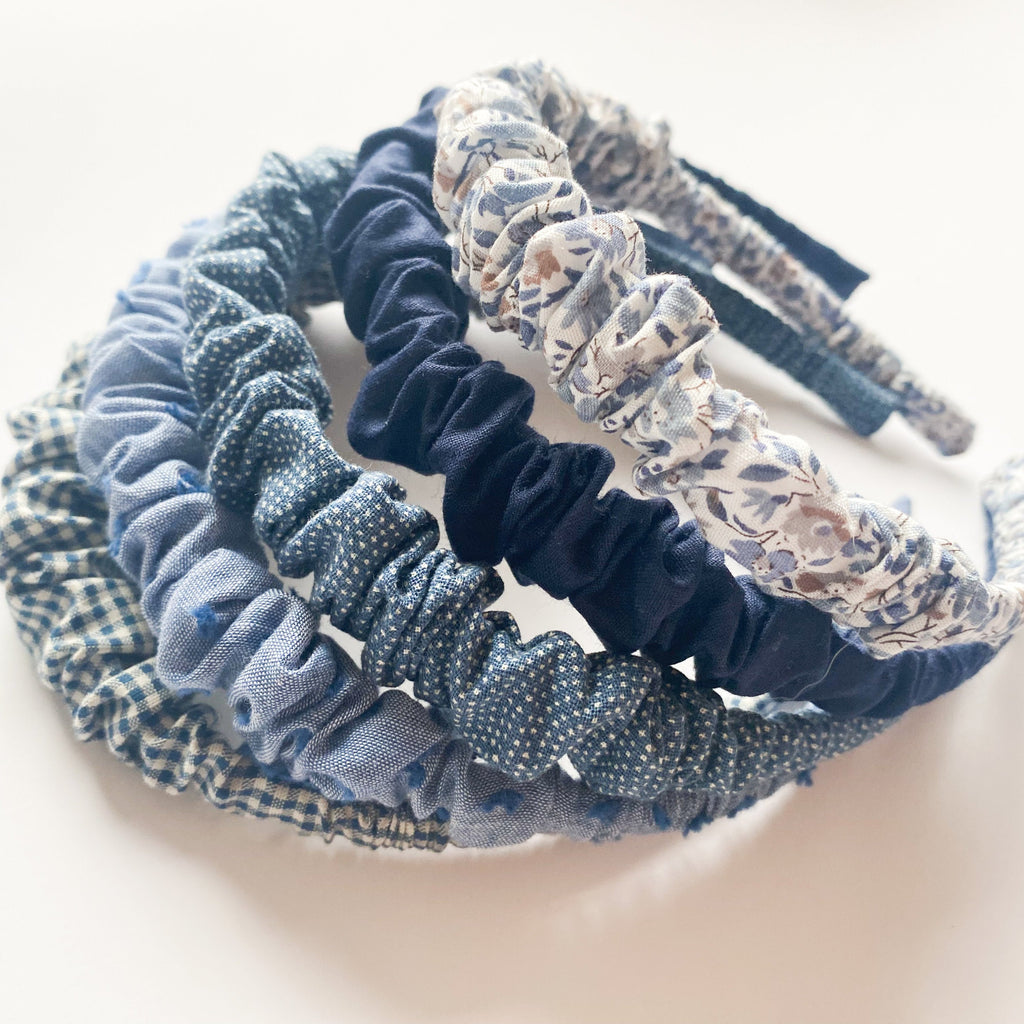 Cintillo repollito   -  Plumeti Denim Azul