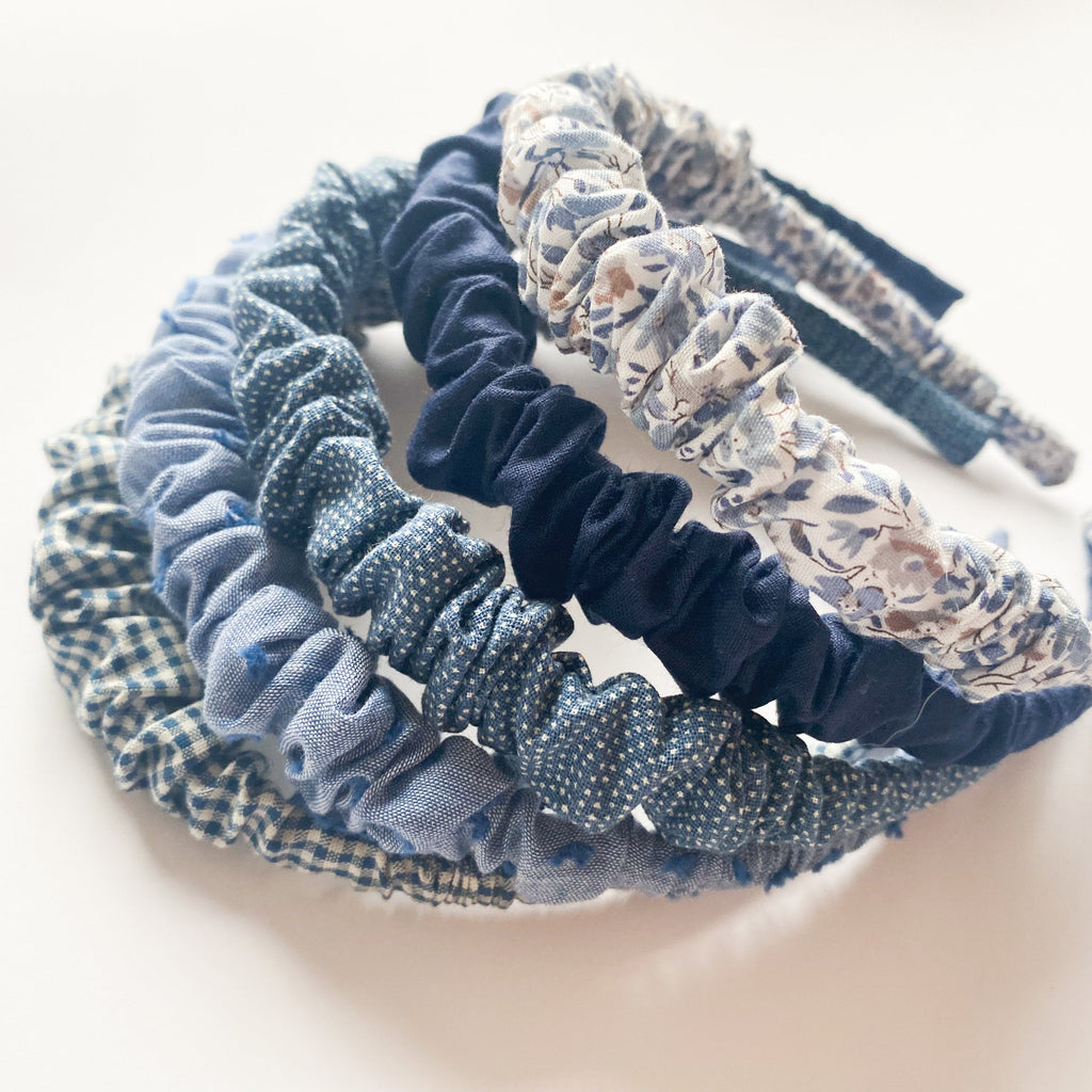 Cintillo repollito   -  Cuadrille azul