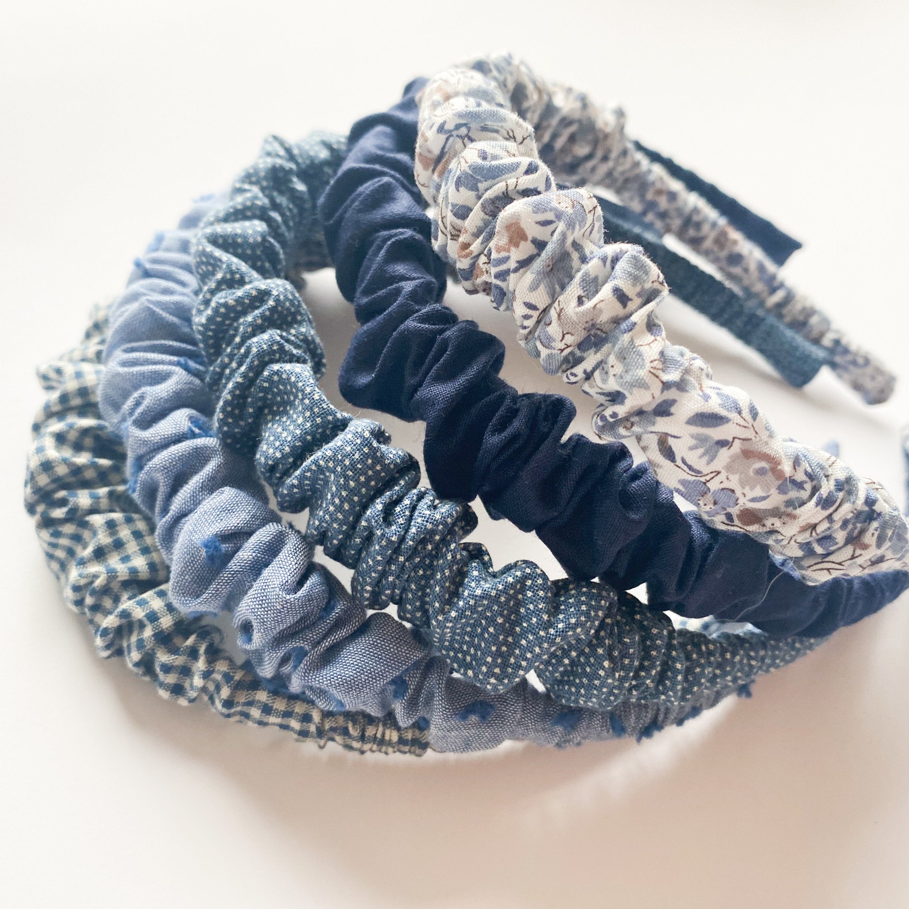 Cintillo repollito   -  Cuadrille azul