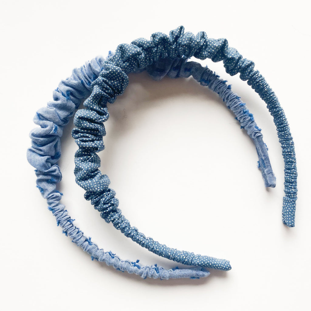 Cintillo repollito   -  Plumeti Denim Azul