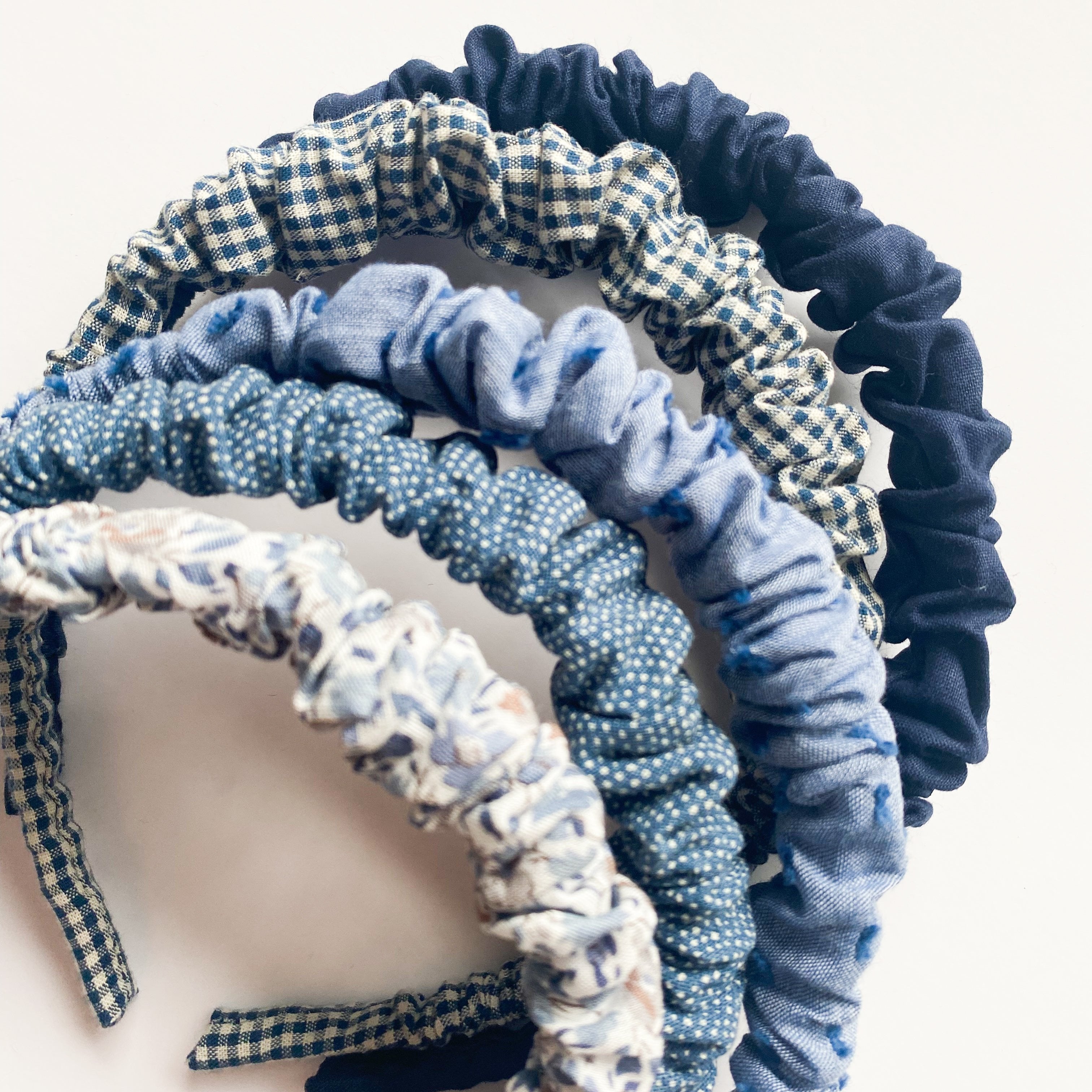 Cintillo repollito   -  Cuadrille azul