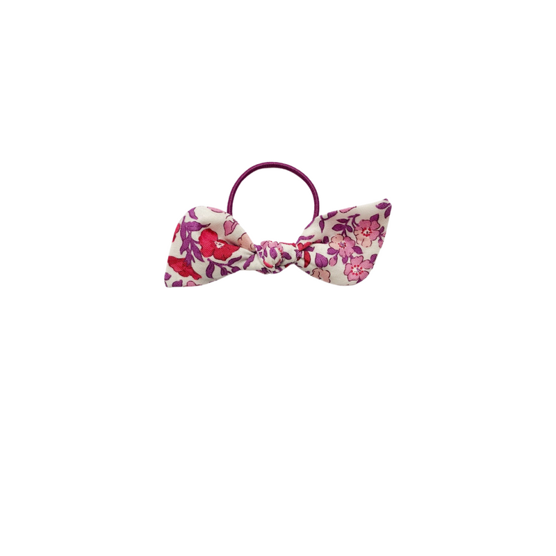 Orejita de oso mediana - Blanca flores fucsia lila