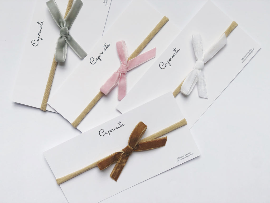 Cintillo elasticado terciopelo -  Mostaza