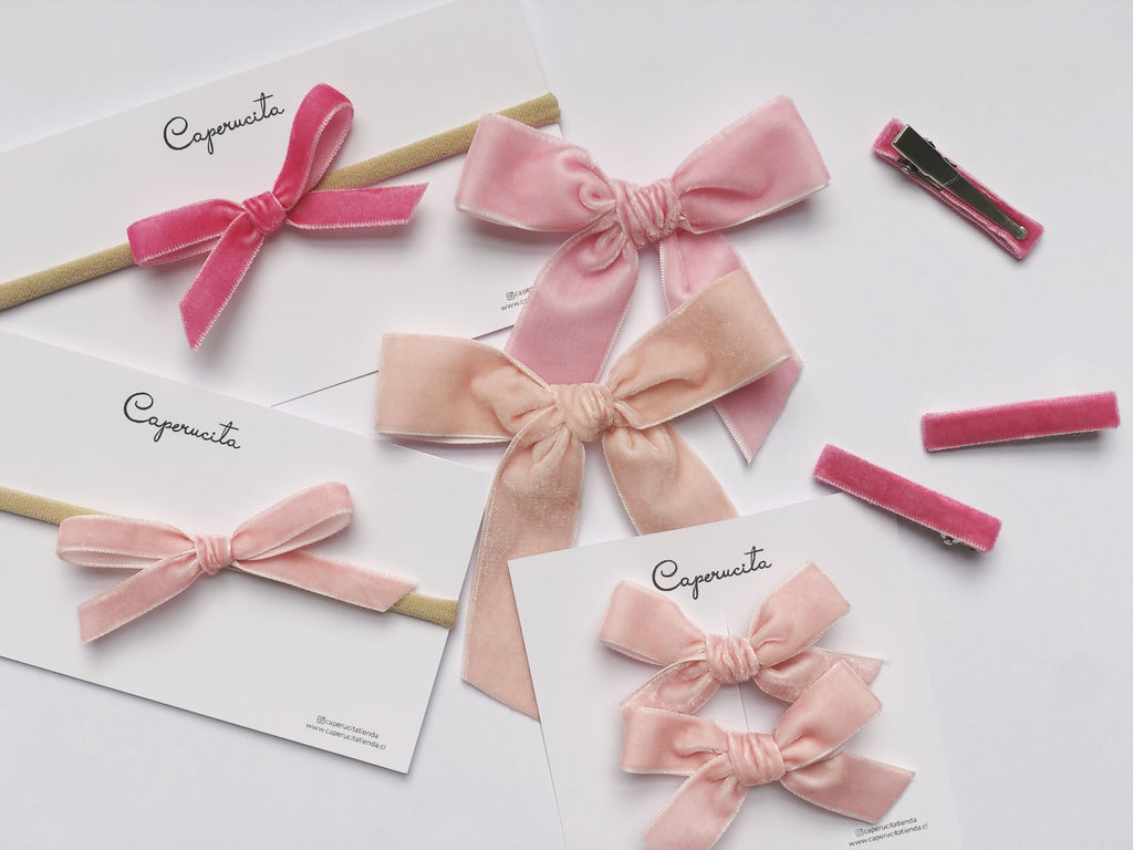 Set Cintas terciopelo - Rosado claro