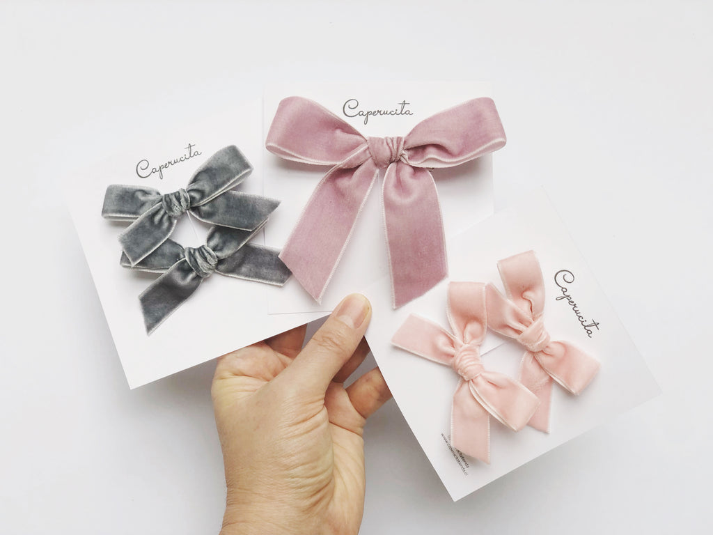 Set Cintas terciopelo - Grises