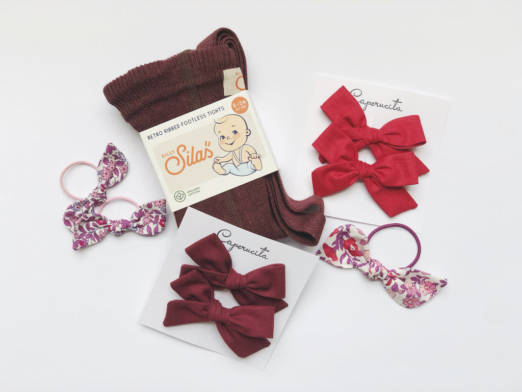 Orejita de oso mediana - Blanca flores fucsia lila